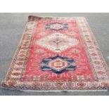 A Turkmen style rug featuring Gul design (6ft 6" x 41") ****Condition report****