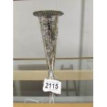 A decorative silver spill vase with weighted base, hall marked for London 1871/72, makers mark W C.