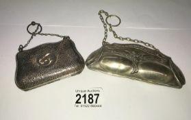 2 metal purses
