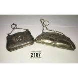 2 metal purses