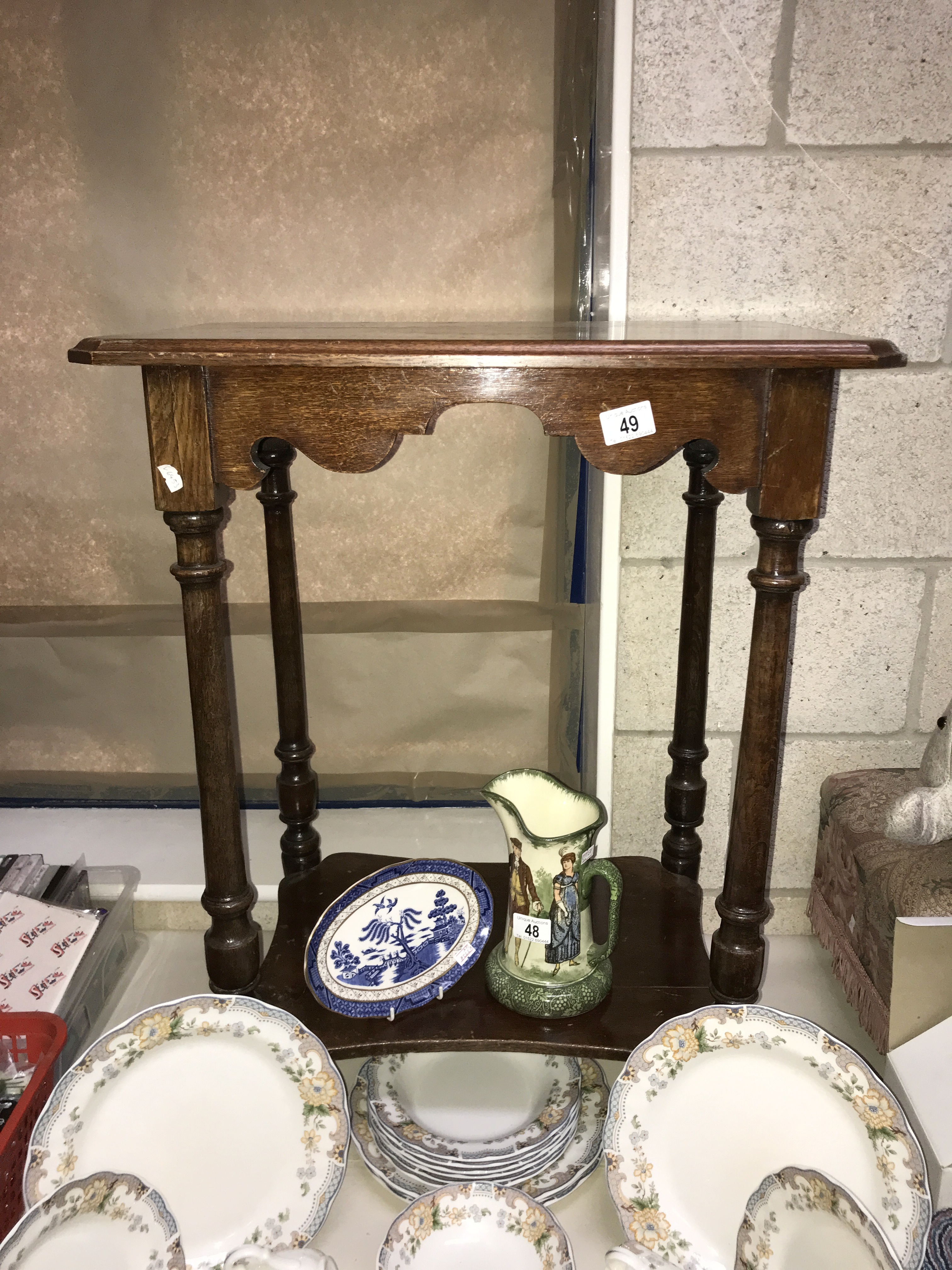 A 1930's oak side table