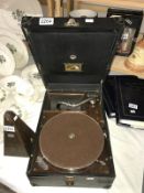A HMV gramophone (no handle)