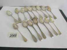 16 assorted Georgian and Victorian silver spoons including set of 6 hall marked William Rawlings