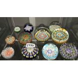 12 good Millifiori paperweights