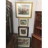 4 horse racing themed framed and glazed prints