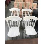 4 white painted kitchen chairs