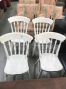 4 white painted kitchen chairs