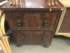 A Victorian mahogany veneered 2 drawer chest of drawers