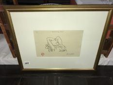 A Henri Matisse (1869-1954) print entitled 'Reclining Girl' stamped & signed in coloured pencil