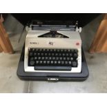 An Olympia SM8 typewriter in case