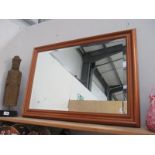 A large mahogany framed bevel edged mirror