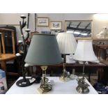 3 table lamps and one other
