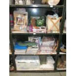 3 shelves of sewing/knitting and embroidery related items