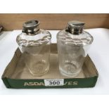 A pair of Victorian glass scent bottles