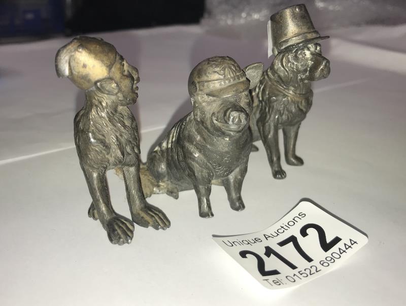 A WWI spelter propaganda group of pig, dog & monkey with German, - Image 2 of 2