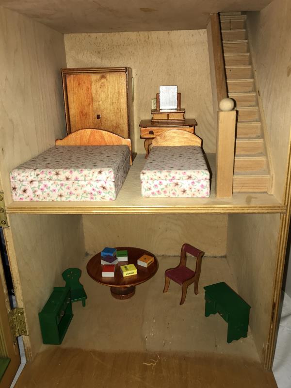 A wooden dolls house (stamped to underside D.R. - Image 2 of 3