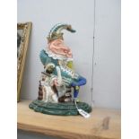 A painted cast iron Mr Punch door stop