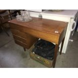 A teak desk/sewing table (missing sewing machine)