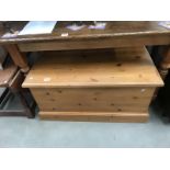 A solid pine toy/blanket box ****Condition report**** 91cm long by 46cm wide c 45cm