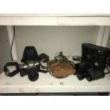 A Pentax M2-5 camera and lens, binoculars etc.
