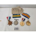 A set of 3 WW! medals consisting of 1914-15 star,