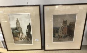 A pair of original etchings by Tatton Winter R.B.A.