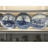 3 blue and white Delft plates ****Condition report**** Not old possibly