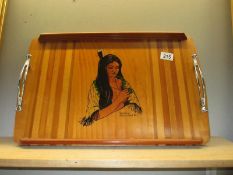 A New Zealand tourist tray made from various native woods