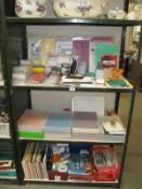 3 shelves of craft work items