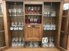 A fabulous lot of glasses including crystal, cut glass and ruby, in sets of 4's and 6's etc.