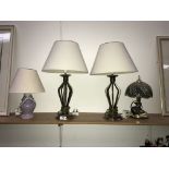 A pair of table lamps & 2 others