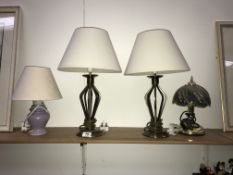 A pair of table lamps & 2 others