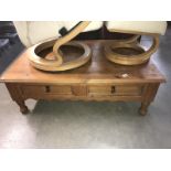A 4 drawer large pine coffee table