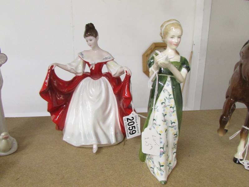 2 Royal Doulton figurines - Venetia HN2722 and Sara HN2655.