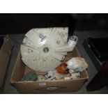 A Star Wars Millenium Falcon and other items.