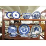 A mixed lot of blue and white including Spode.