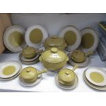 A Denby stoneware dinner set with tureens and soup ramekins