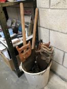 A quantity of garden tools etc.