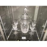 A crystal decanter & 6 crystal glasses