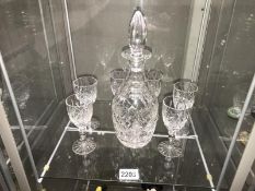 A crystal decanter & 6 crystal glasses