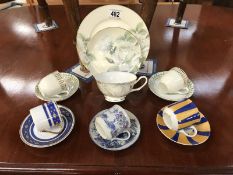 Quantity of cups and saucers and a trio