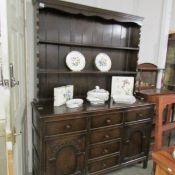 An old oak open back dresser.
