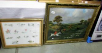A framed and glazed hunting print, image 64.