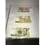 Approximately 130 foreign bank notes including Brazil, Yugoslavia, Venezuela, Iran, Gambia, Germany,