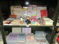 2 shelves of craft ware items