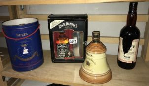 2 Bells whisky bells with contents,