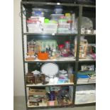4 shelves of kitchenalia including storage boxes etc.