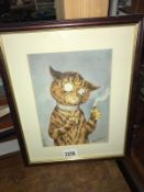 A Louis Wain print of a cat
