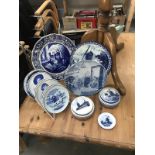 A good lot of blue and white including Delft ware