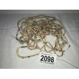 Ancient Egyptian Necklace Bead Strings: A group of six Ancient Egyptian necklace strings of ribbed
